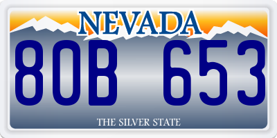 NV license plate 80B653