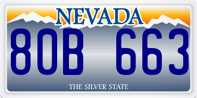 NV license plate 80B663