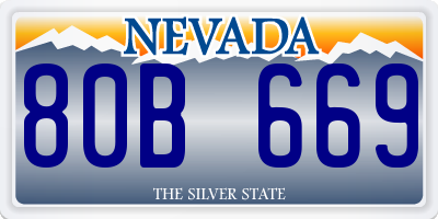 NV license plate 80B669