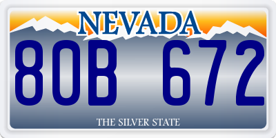 NV license plate 80B672