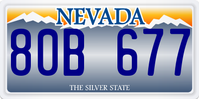 NV license plate 80B677