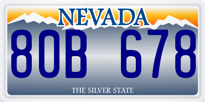 NV license plate 80B678