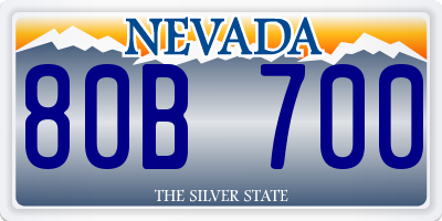 NV license plate 80B700