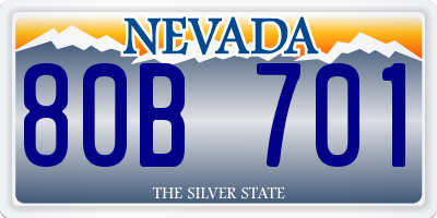 NV license plate 80B701