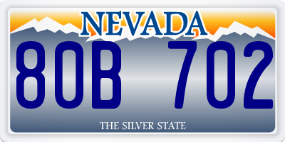 NV license plate 80B702