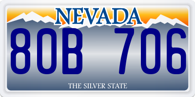 NV license plate 80B706