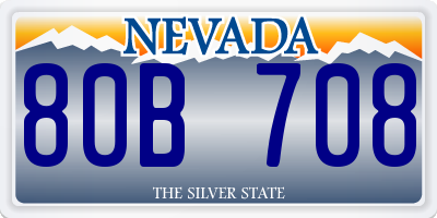 NV license plate 80B708