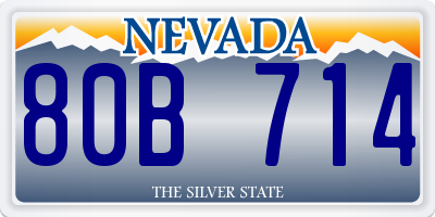 NV license plate 80B714