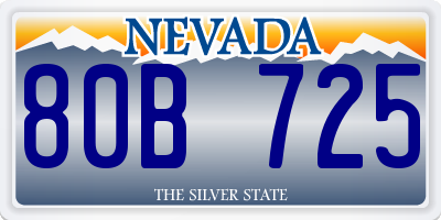 NV license plate 80B725