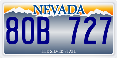 NV license plate 80B727