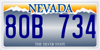 NV license plate 80B734