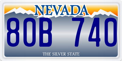 NV license plate 80B740