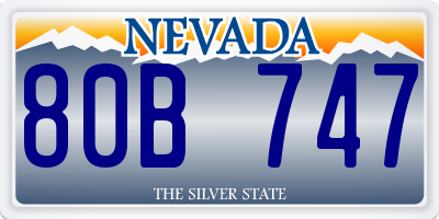 NV license plate 80B747