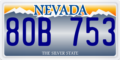 NV license plate 80B753