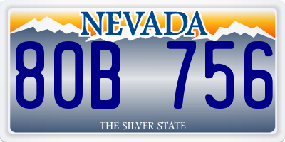 NV license plate 80B756