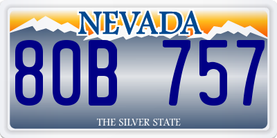 NV license plate 80B757