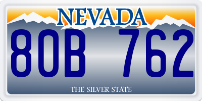 NV license plate 80B762