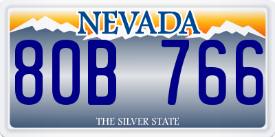 NV license plate 80B766