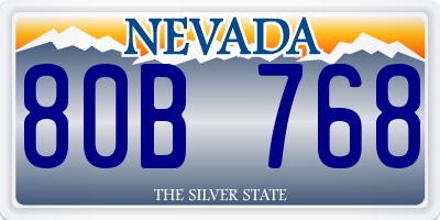 NV license plate 80B768