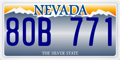 NV license plate 80B771