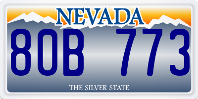 NV license plate 80B773