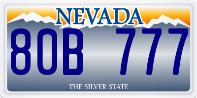 NV license plate 80B777