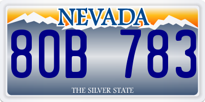 NV license plate 80B783