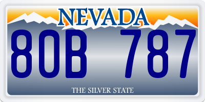 NV license plate 80B787