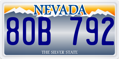 NV license plate 80B792