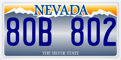 NV license plate 80B802