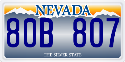 NV license plate 80B807
