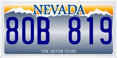 NV license plate 80B819