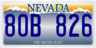 NV license plate 80B826