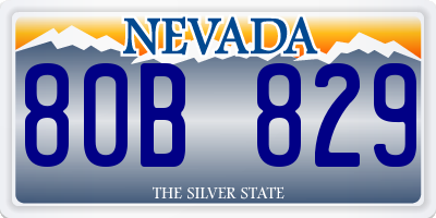 NV license plate 80B829