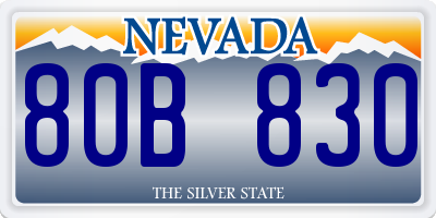 NV license plate 80B830