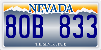 NV license plate 80B833