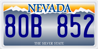 NV license plate 80B852