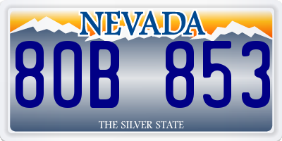 NV license plate 80B853