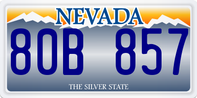 NV license plate 80B857