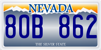 NV license plate 80B862