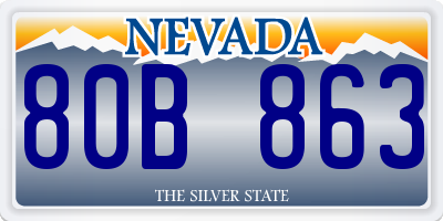 NV license plate 80B863