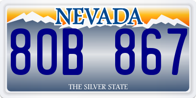 NV license plate 80B867
