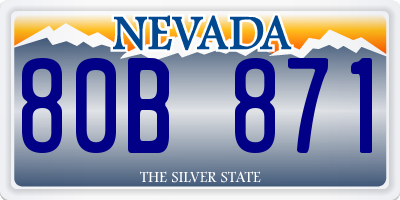 NV license plate 80B871