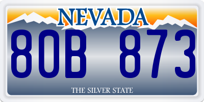 NV license plate 80B873