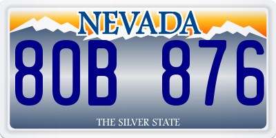 NV license plate 80B876