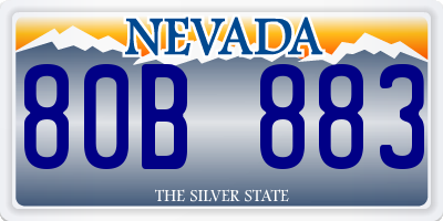 NV license plate 80B883