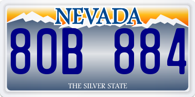 NV license plate 80B884