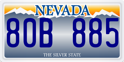 NV license plate 80B885