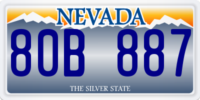 NV license plate 80B887