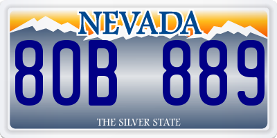 NV license plate 80B889